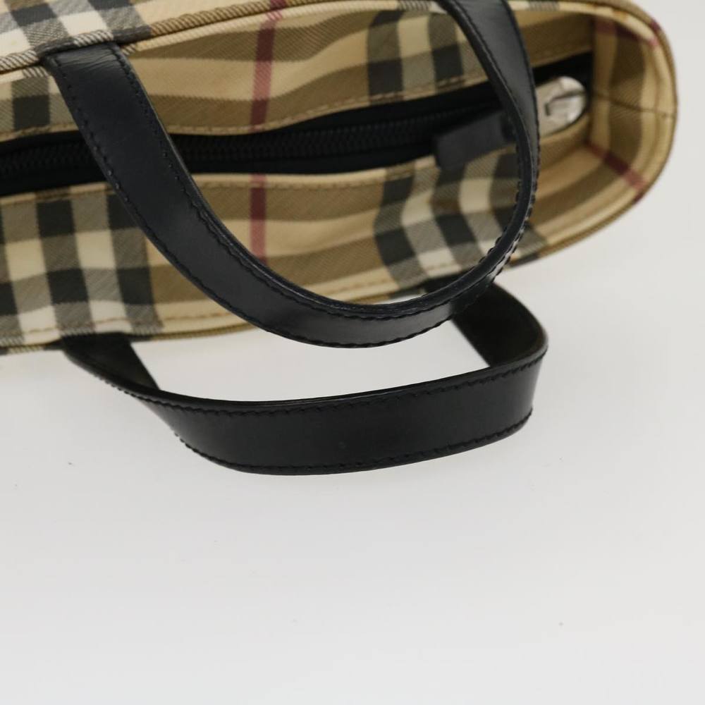 BURBERRY Nova Check Hand Bag PVC Leather Beige Auth yk6252 - Picture 7 of 10